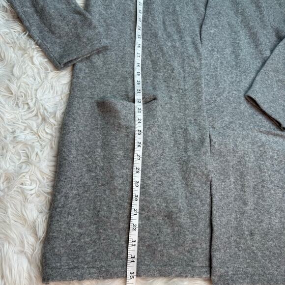 Quince Superfine Merino Wool Sweater Coat Heather Gray Size M NWT SOLD OUT - Picture 2 of 8